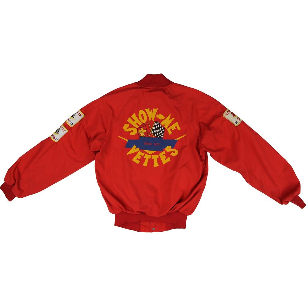 Vintage Red Bomber Jacket with Yellow Graphic - Picture 5 of 13